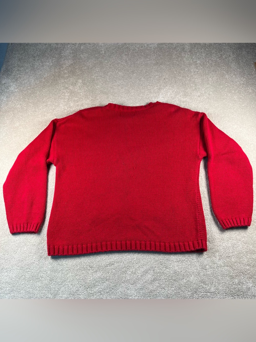 Tiara Holiday Christmas Sweater Santa Embroidered Vintage Red Pullover Large - Picture 2 of 11